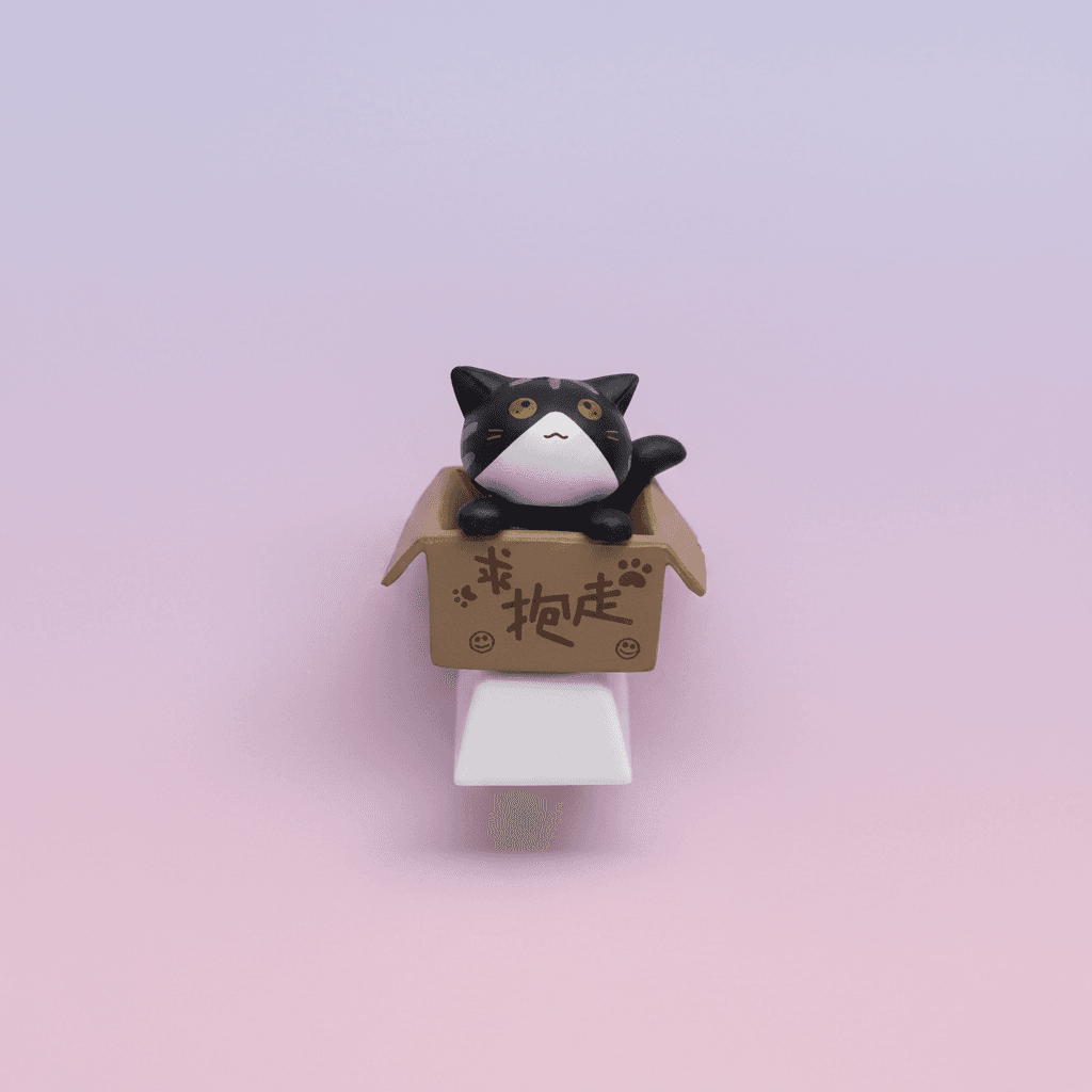 Kitten In A Box Artisan Keycap — view 4