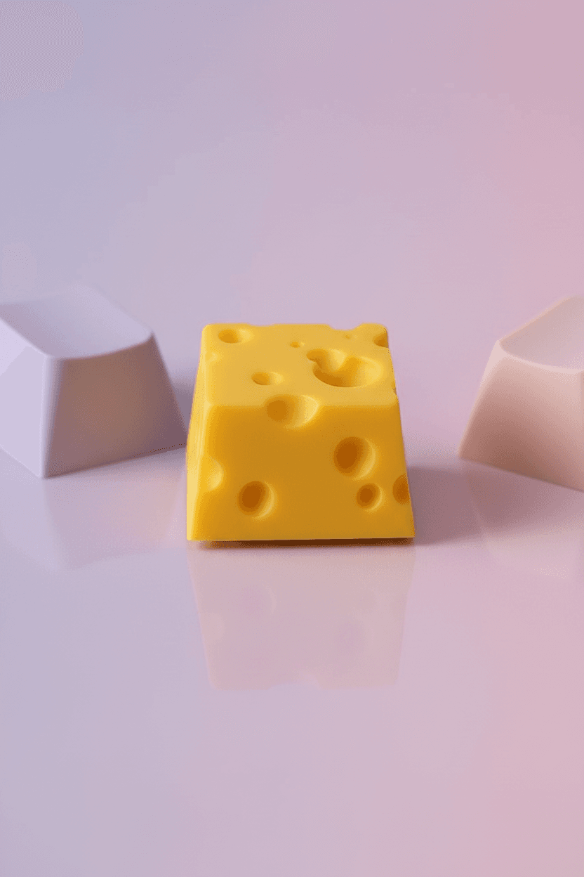 Sweet Swiss Cheese Artisan Keycap — view 1