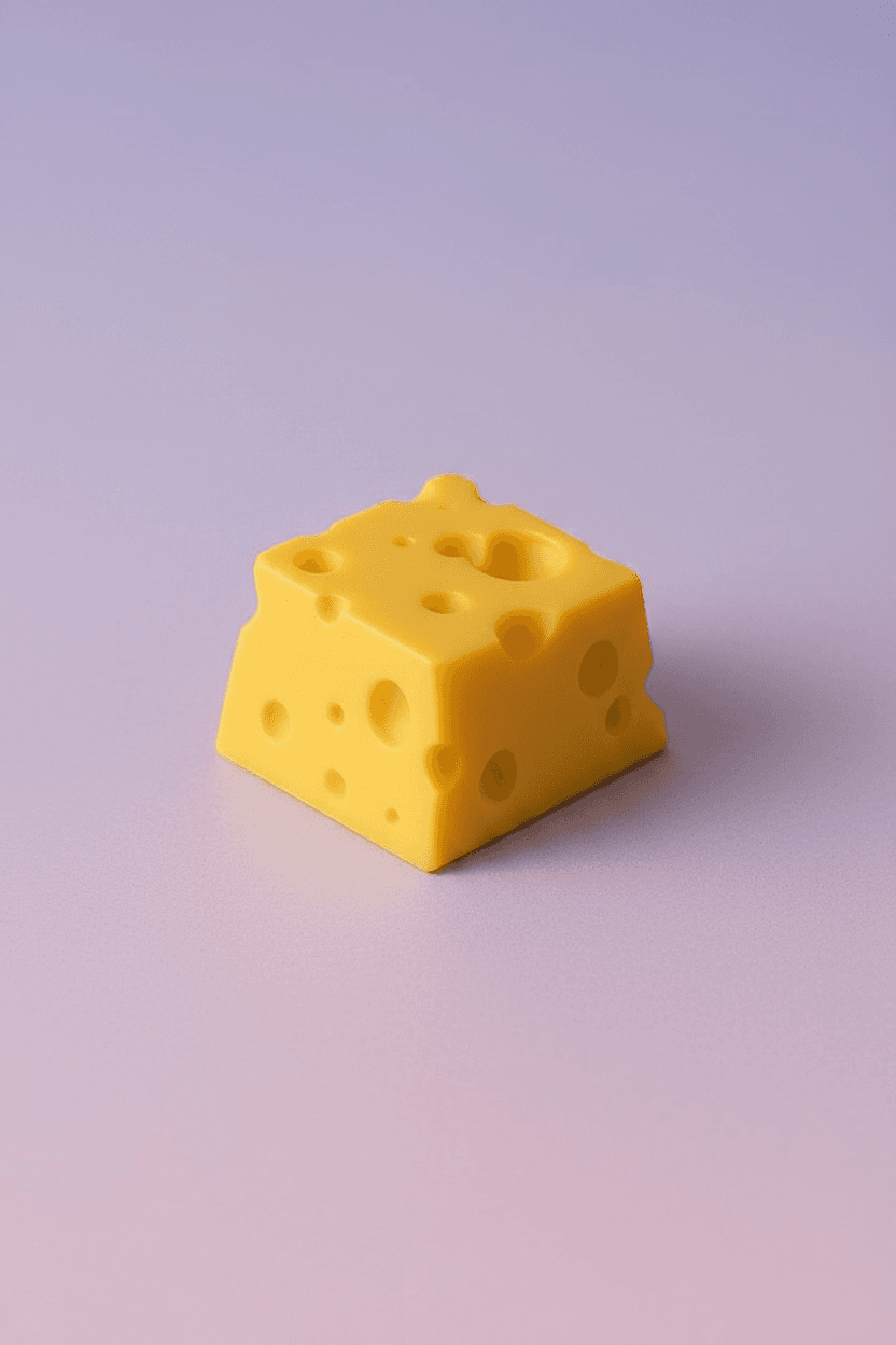 Sweet Swiss Cheese Artisan Keycap — view 2